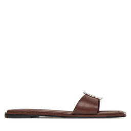 Calvin Klein Klapki Calvin Klein Flat Slide W/Ck Hw Big - Lth HW0HW02482 Brązowy