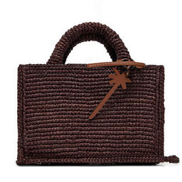 Manebi Torebka Manebi Handcrafted Raffia Sunset Bag Mini V 7.4 CO Brązowy