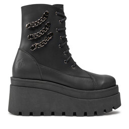 Stivaletti donna con zeppa Nero escarpe
