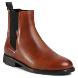 Tommy Jeans Kotníková obuv s elastickým prvkem Tommy Jeans Essential Dressed Chelsea Boot EN0EN01103 Winter Cognac GVI