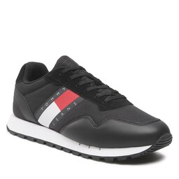 Tommy Jeans Laisvalaikio batai Tommy Jeans Retro Leather Runner EM0EM01081 Black BDS