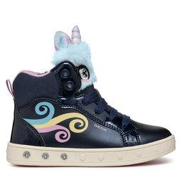 Geox Sneakersy Geox J Skylin Girl J468WA 0NFBH C4243 D Tmavomodrá