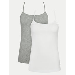 Tommy Hilfiger Tommy Hilfiger 2er-Set Tops UW0UW04891 Grau Slim Fit