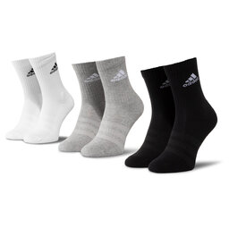 adidas Комплект 3 чифта дълги чорапи мъжки adidas Cush Crw 3Pp DZ9355 Mgreyh/Mgreyh/Black