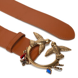 

Жіночий ремінь Pinko Love Double Charms Belt H4 PE 22 PLT01 1H211S Y86Q Cuoio L58Q, Коричневий