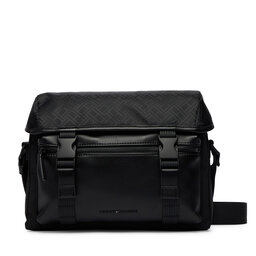 Tommy Hilfiger Umhängetasche Tommy Hilfiger Th Nylon Jacquard Satchel AM0AM14404 Schwarz