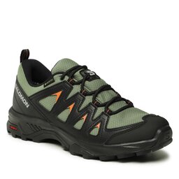 Salomon Pārgājienu apavi Salomon X Braze GORE-TEX L47180600 Deep Lichen Green/Black/Marmalade