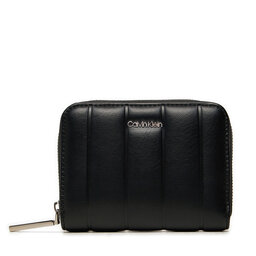 Calvin Klein Portafoglio piccolo da donna Calvin Klein Line Quilt Medium Zip Around K60K613066 Nero