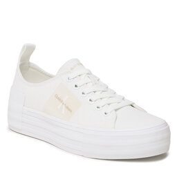 Calvin Klein Jeans Teniși Calvin Klein Jeans Bold Vulc Flat Laceup YW0YW01039 Bright White YBR