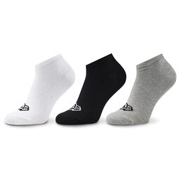 New Era Комплект 3 чифта къси чорапи унисекс New Era Flag Sneaker 13113639 Gra/Whi/Blk