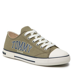 Tommy Hilfiger Teniși Tommy Hilfiger Low Cut Lace-Up Senaker T3X4-32208-1352 S Military Green 414
