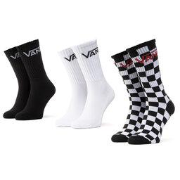 Vans Unisex ilgų kojinių komplektas (3 poros) Vans Mn Classic Crew VN000XRZ95Y1 Black/Checkerboard