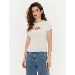 Tommy Jeans Tommy Jeans Majica DW0DW19435 Écru Slim Fit