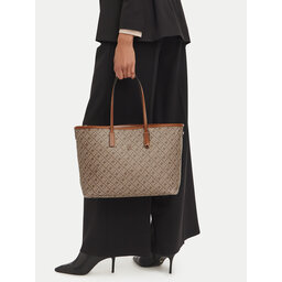 Tommy Hilfiger Handtasche Tommy Hilfiger Th Monoplay Leather Tote AW0AW17416 Hellbeige