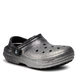 

Шльопанці Crocs Classic Glitter Lined Clog 205842 Black/Silver, Срібний