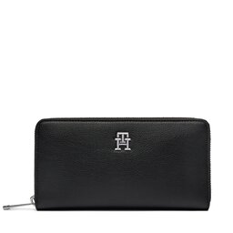 Tommy Hilfiger Veľká dámska peňaženka Tommy Hilfiger Th Essential Sc Large Za AW0AW16093 Black BDS
