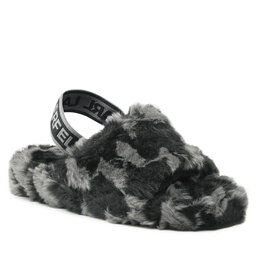 KARL LAGERFELD Papucs KARL LAGERFELD KL40203 Black Faux Fur w/Dk Grey