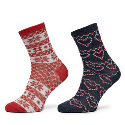 Pieces 2er-Set hohe Damensocken Pieces Jia 17143032 Bunt