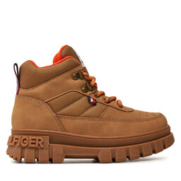 Tommy Hilfiger Schnürschuhe Tommy Hilfiger Lace-Up Bootie T3X5-33707-1492 M Braun