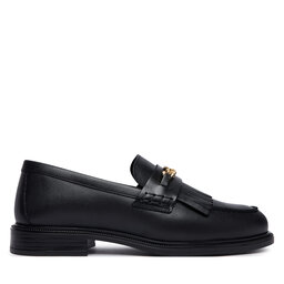 Tommy Hilfiger Slipper Tommy Hilfiger Th Chain Fringe Leather Loafer FW0FW09668 Schwarz
