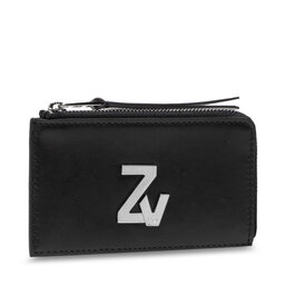 Zadig&Voltaire Etui na karty kredytowe Zadig&Voltaire Zv Initiale Le Medium Calfskin LWSG00029 Noir Silver