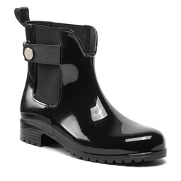Tommy Hilfiger Гумени ботуши Tommy Hilfiger Ankle Rainboot With Metal Detail FW0FW06777 Black BDS