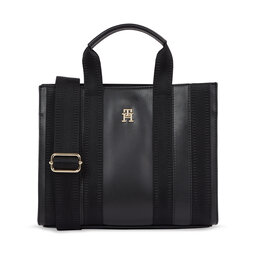 Tommy Hilfiger Sac à main Tommy Hilfiger Th Identity Small Tote AW0AW15575 Black BDS