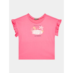 United Colors Of Benetton United Colors Of Benetton Футболка 3096G1093 Рожевий Regular Fit