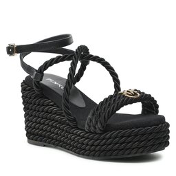 Pinko Sandalen Pinko Brigitte Wedge Corda Intrecciata PE 23 BLKG1 100869 A0R3 Nero Limousine Z99