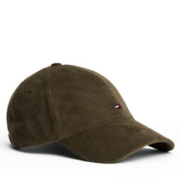 Tommy Hilfiger Cepure ar nagu Tommy Hilfiger Th Flag 6 Panel Cord Cap AM0AM13583 Zaļš