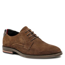 Tommy Hilfiger Półbuty Tommy Hilfiger Signature Hilfiger Suede Shoe FM0FM04215 Cocoa GT6