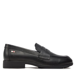Tommy Hilfiger Lords Tommy Hilfiger Flag Leather Classic Loafer FW0FW08030 Μαύρο
