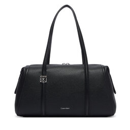Calvin Klein Handtasche Calvin Klein Emblem Hw Pebble Doctor Shoulder LV04F3614G Schwarz
