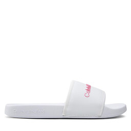 

Шльопанці Calvin Klein Jeans Slide Bold Institutional YW0YW00720 White/Neon Pink 0LA, Білий