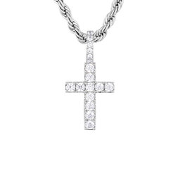 ICED STUFF Ciondolo ICED STUFF Micro Diamond Cross Oro bianco