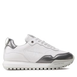 

Снікерcи Calvin Klein Jeans Toothy Runner Laceup Lth Met YW0YW00789 White/Silver 0LB, Білий