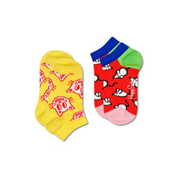 Happy Socks Комплект 2 чифта къси чорапи детски Happy Socks KCMO02-2200 Цветен