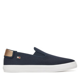 Tommy Hilfiger Tenisky Tommy Hilfiger Vulc Canvas Slip-On Sneaker FW0FW08645 Tmavomodrá