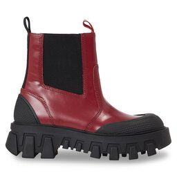 Tommy Jeans Боти тип челси Tommy Jeans Tjw Chunky Chelsea Mix Material EN0EN02375 Червен