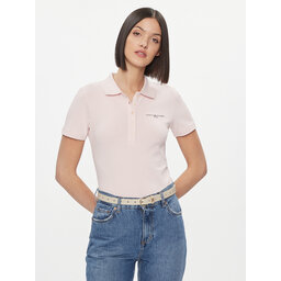 Tommy Hilfiger Tommy Hilfiger Pólóing Logo WW0WW41032 Rózsaszín Slim Fit