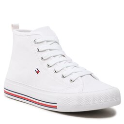 Tommy Hilfiger Teniși Tommy Hilfiger High Top Lace-Up T3A9-32679-0890 S White 100