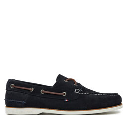Tommy Hilfiger Félcipő Tommy Hilfiger Th Boat Shoe Core Suede FM0FM05387 Sötétkék