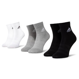 adidas Sada 3 párů vysokých ponožek unisex adidas Ligth Crew 3Pp DZ9392 Mgreyh/White/Black