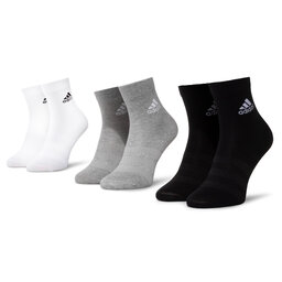 adidas Súprava 3 párov vysokých ponožiek unisex adidas Ligth Crew 3Pp DZ9392 Mgreyh/White/Black