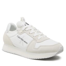 Calvin Klein Jeans Sportcipő Calvin Klein Jeans Runner Sock Laceup Ny-Lth W YW0YW00840 White/Ivory 0K7