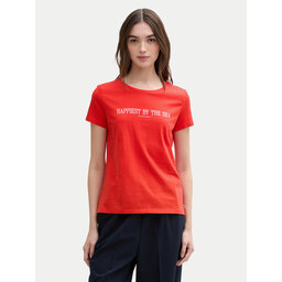 Tom Tailor Denim Tom Tailor Denim Camiseta 1045417 Rojo Regular Fit