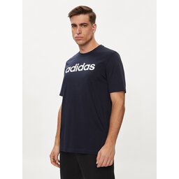 adidas adidas Marškinėliai Essentials Single Jersey Linear Embroidered Logo T-Shirt IC9275 Mėlyna Regular Fit