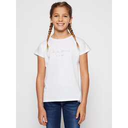 Pepe Jeans Pepe Jeans Marškinėliai Nuria PG502460 Balta Regular Fit