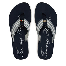 Tommy Hilfiger Čības uz pirksta Tommy Hilfiger Im Th Signature Beach Sandal FW0FW08369 Tumši zils