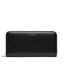 Calvin Klein Μεγάλο Πορτοφόλι Γυναικείο Calvin Klein Ck Large Zip Around LV04F1093G Μαύρο